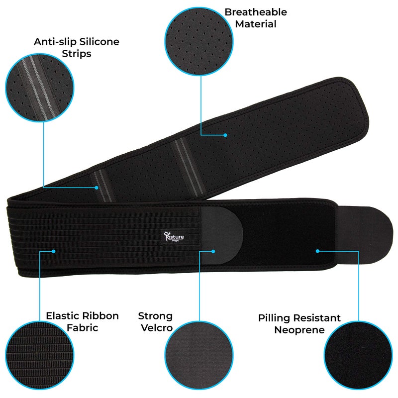 Posture Magic Sacroiliac SI Joint Support Belt for Women and Men - Reduce Sciatic, Pelvic, Lower Back and Leg Pain - Stabilize SI Joint (Plus (Hip Size 46-55")) - Image 3